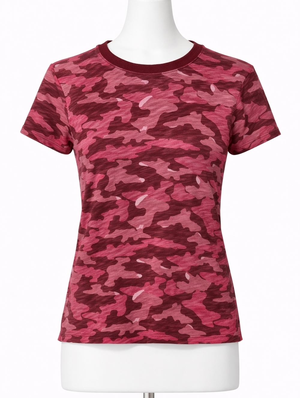 ATM Anthony Thomas Melillo Pink Camo Crew Neck Schoolboy Slub Jersey Tee Sz XS